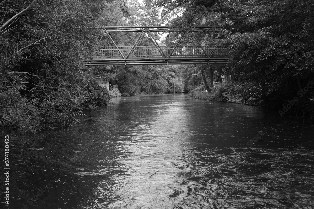 Fototapeta premium old Alster bridge Canale Hamburg Germany