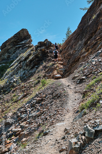 Trekking for the Vercoche lake in Valle D'Aosta, Italy