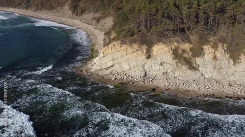 Summer scenes sea and beach shot from the air