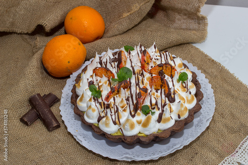Orange Pie Naranja Menta Mint Torta Cake Merengue Dulce Pastelería Artesanal