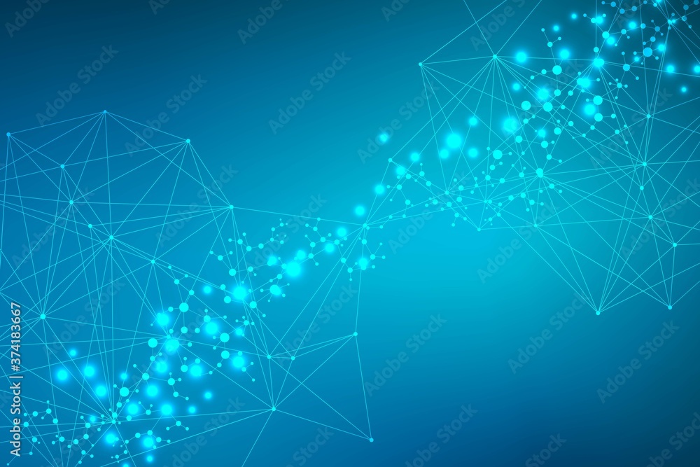 Structure molecule and communication. Dna, atom, neurons. Scientific concept for your design. Connected lines with dots. Medical, technology, chemistry, science background. illustration. Structure molecule and communication. Dna, atom, neurons. Scientific concept for your design. Connected lines with dots. Medical, technology, chemistry, science background. illustration.