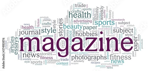 Magazine vector illustration word cloud isolated on a white background.