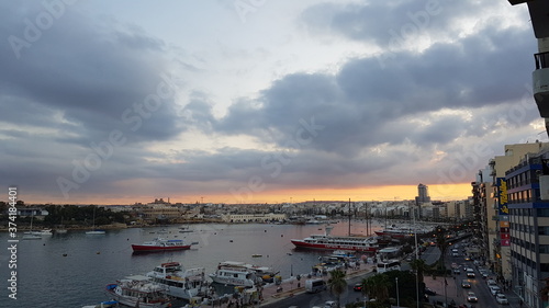 sunset over the city