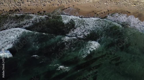 Summer scenes sea and beach shot from the air
