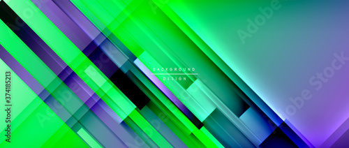 Dynamic lines on fluid color gradient. Trendy geometric abstract background for your text, logo or graphics