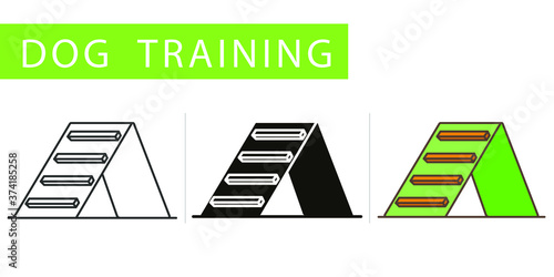an A-Frame Agility Ramp, dog training
