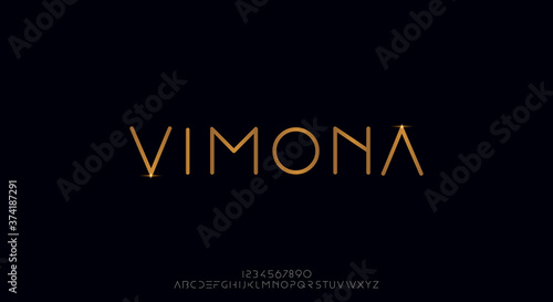 Vimona, a modern sans serif alphabet display font. minimalist typography design