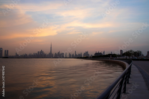 Sunset over a skyline of a beautiful city of Dubai. UAE. © Four_Lakes