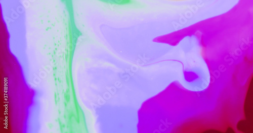 Macro Paint with Neon Color Palette. Acrylic Paint Mixed with Bright Colourful Dye and Paint.