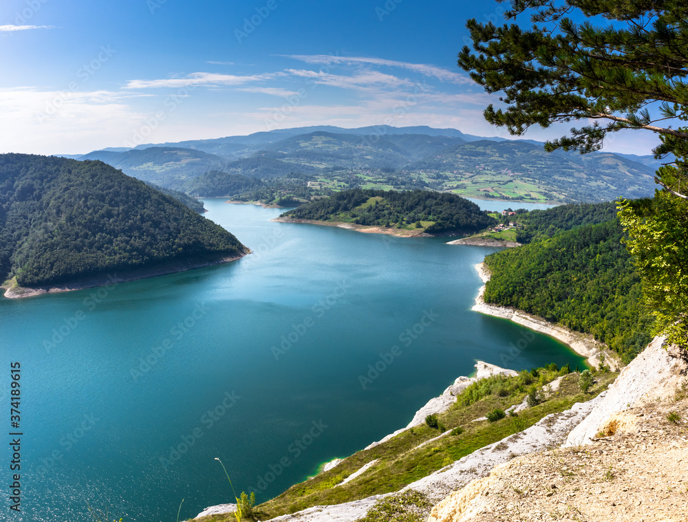Viewpoint above the Rovni lake near the Valjevo in Serbia