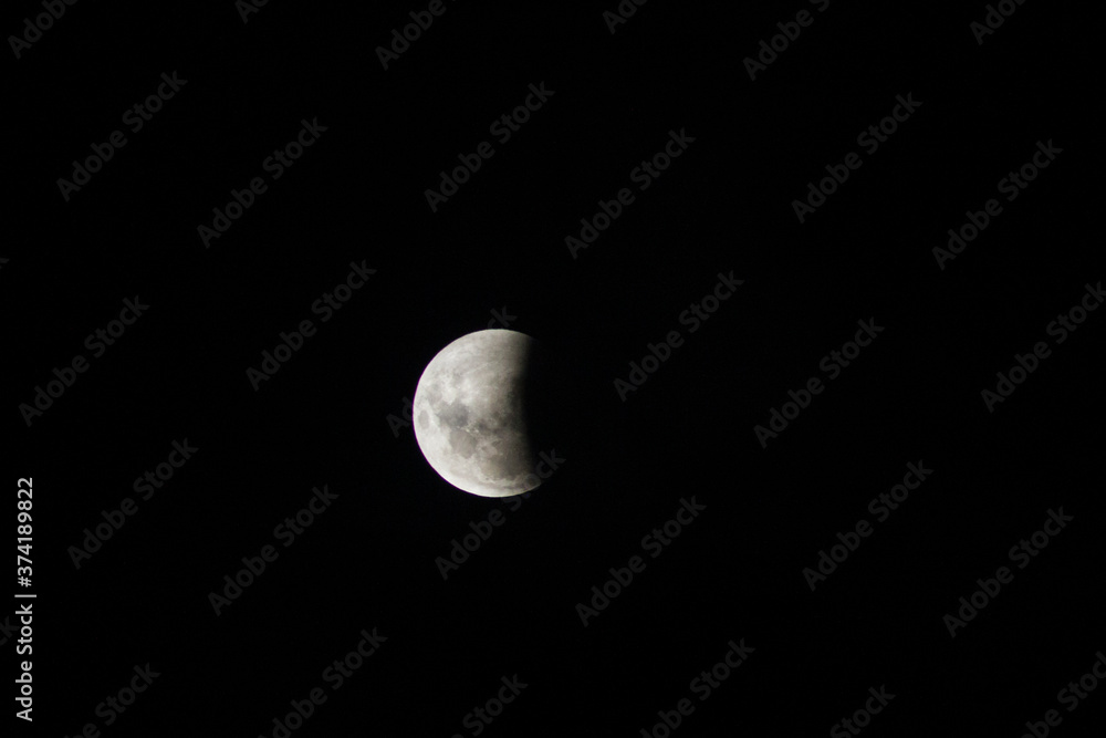 Very detailed moon in the sky on black background Very detailed moon in the sky on black background