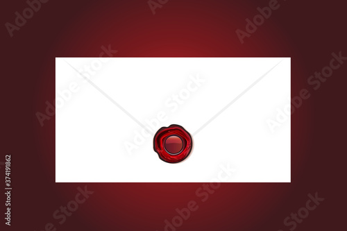 Seal stamp red vintage envelope  image to close a letter elegant and luxury vector graphic illustration background template