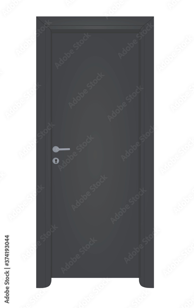 Grey home door. vector illustration Grey home door. vector illustration