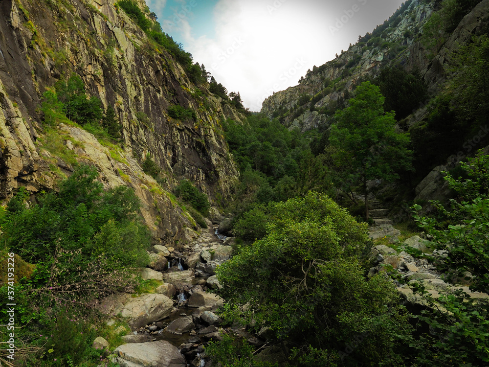 mountain river in the mountains of Queralbs mountain river in the mountains of Queralbs