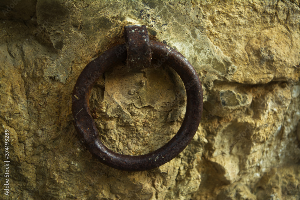 old rusty metal door handle on the wall
old rusty metal door handle on the wall