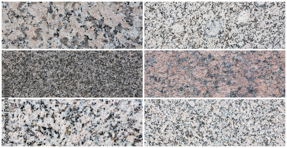 Granite texture set. Collection of panoramic stone backgrounds. Natural granite with a grainy pattern. Wide panoramas with flat solid rough surface of rock. Granite texture set. Collection of panoramic stone backgrounds. Natural granite with a grainy pattern. Wide panoramas with flat solid rough surface of rock.
