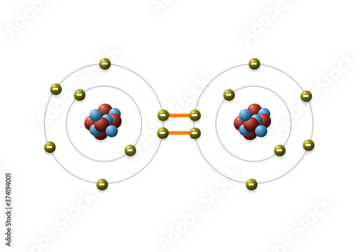 Konstfotografi 3d illustration, A covalent bond also called molecular bond, is chemical bond that involves sharing of electron pairs between atoms