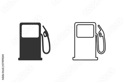 Fuel refill symbol line icon set. Vector illustration
