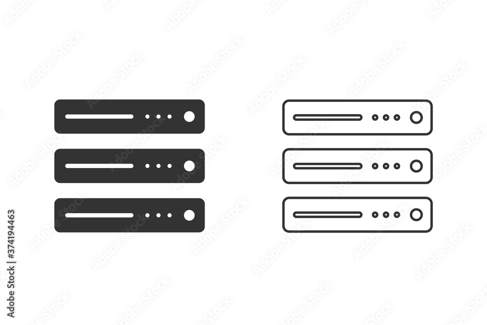 Computer Server Line Icon Set Vector Illustration Computer Server Line Icon Set Vector Illustration