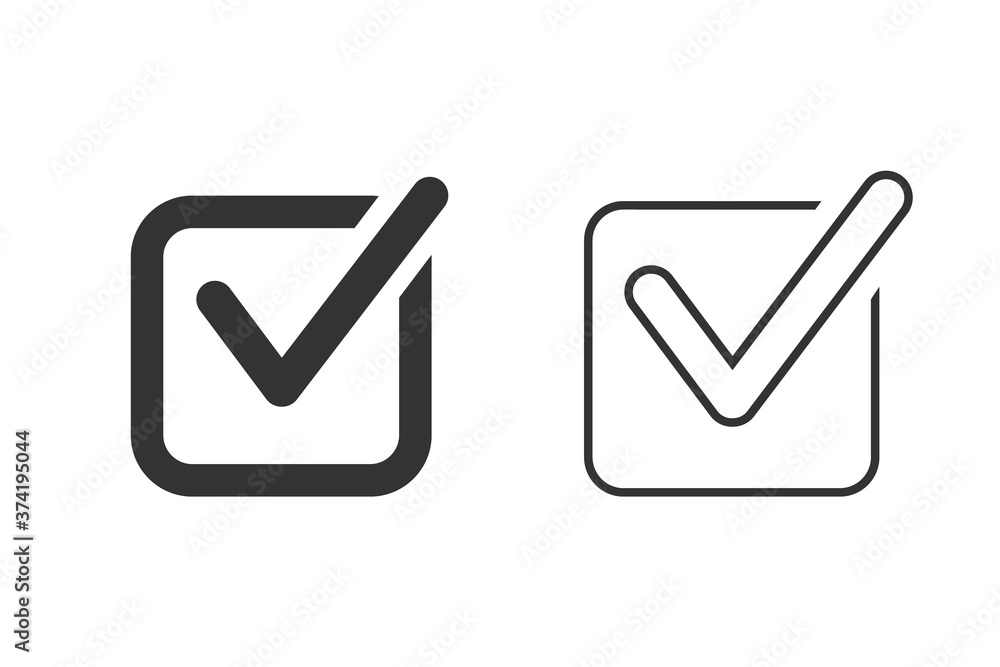 Check line icon set on white. vector Check line icon set on white. vector
