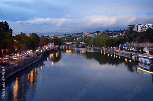 Tbilisi View of Mtkvari River from Bridge of Peace