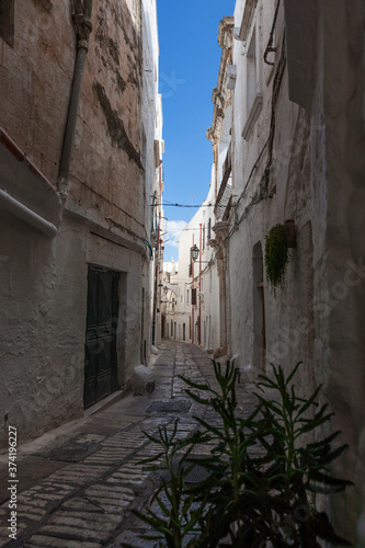 Via Continelli Bixio, a picturesque lane in the old centre ("centro storico") of Ostuni, Puglia, Italy
