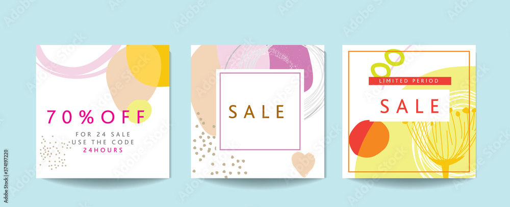 Scandinavian art and graphic design inspired blank SALE templates templates