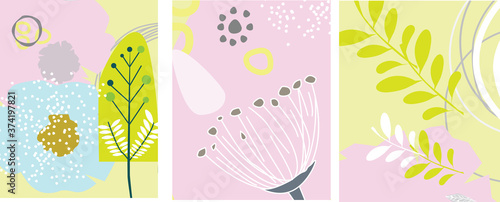 Scandinavian art and graphic design inspired blank templates