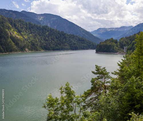 beautiful nature summer mountain and  lake, landscape with copy space of summer vacation and business travel concept © Anna 