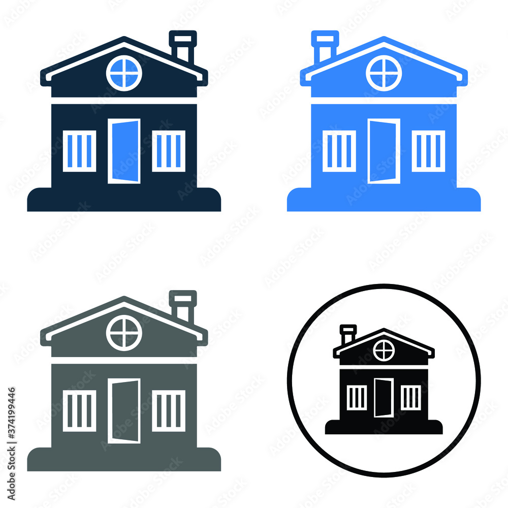 Home, house icon. Editable vector on isolated white background