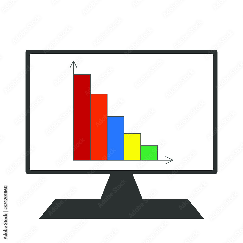 Color chart on computer screen Color chart on computer screen