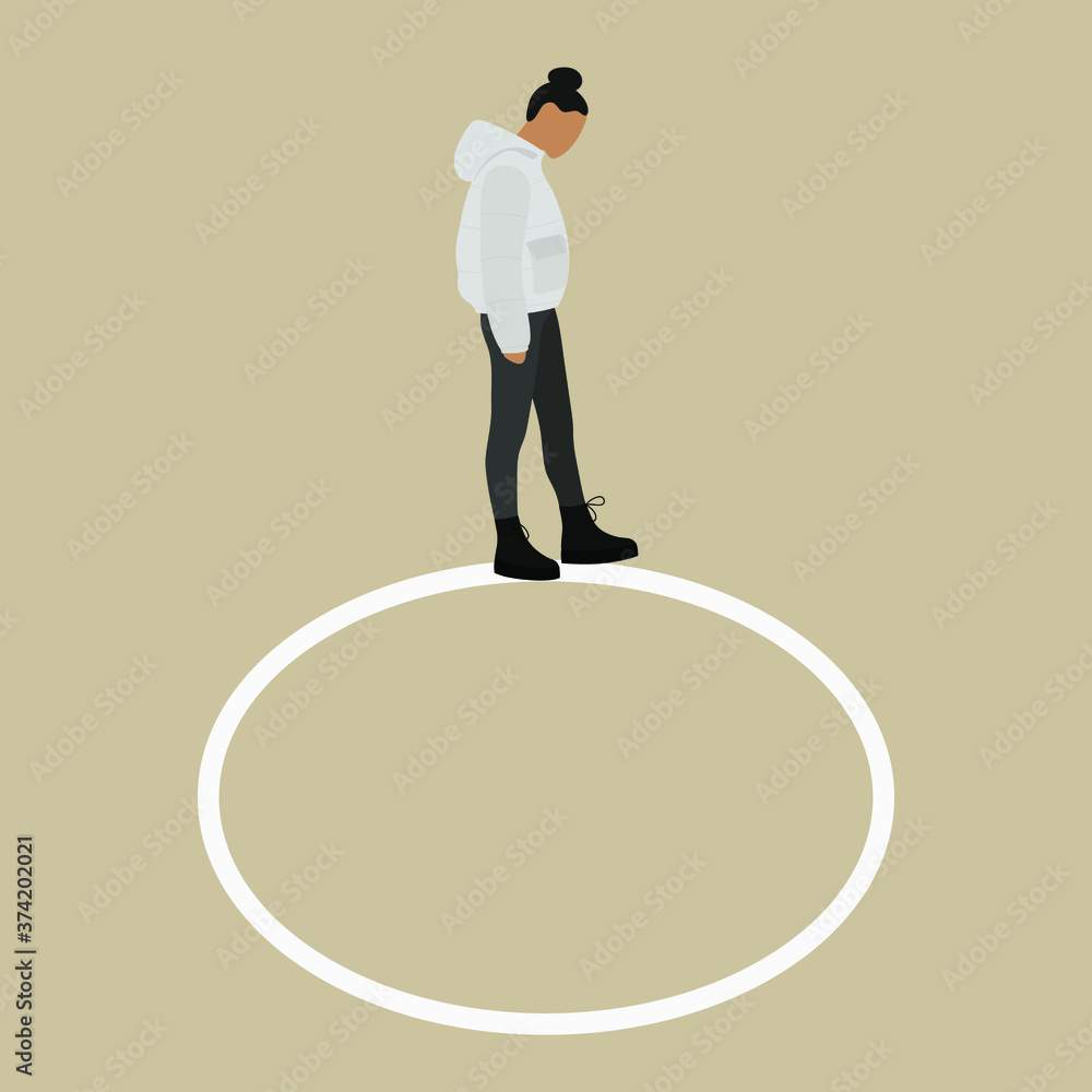 Fotografie Female character is going in a circle