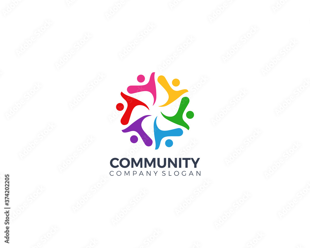 Fototapeta premium community concept group of people vector design template