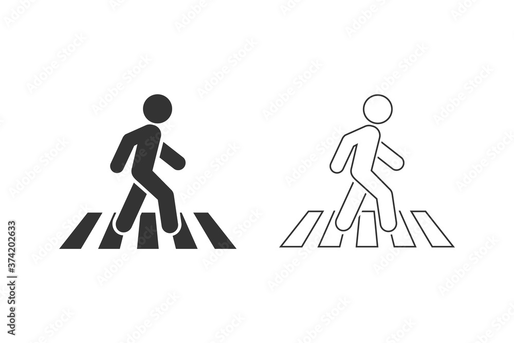 Crosswalk line icon symbol logo template. Vector Crosswalk line icon symbol logo template. Vector