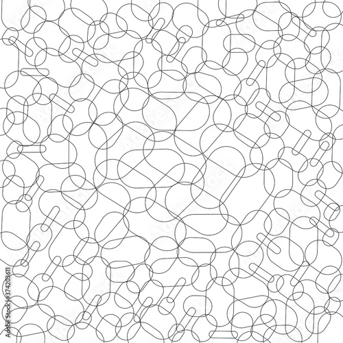 Abstract illustration in black and white color. Monochrome style. For textiles, tiles, wallpapers and backgrounds. Vector illustration.