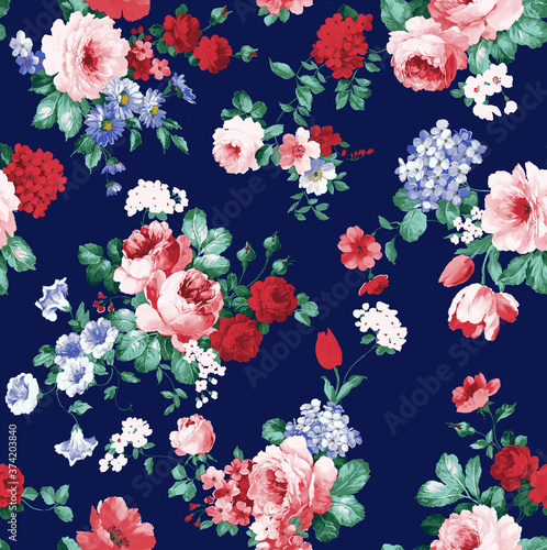 Wallpaper Mural Seamless pattern Flower and Background for Print Fashionable print.Fashion and Stylish Background
 Torontodigital.ca
