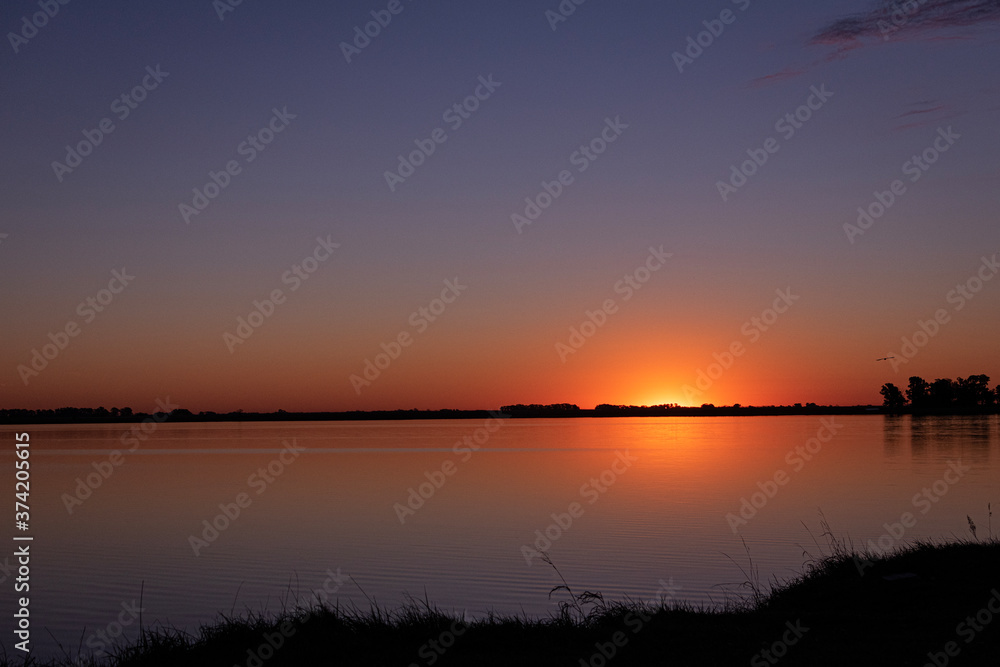 Sunset Over the Lake