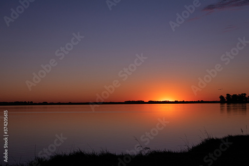 Sunset Over the Lake