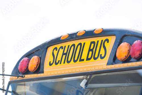 Yellow school bus on the street