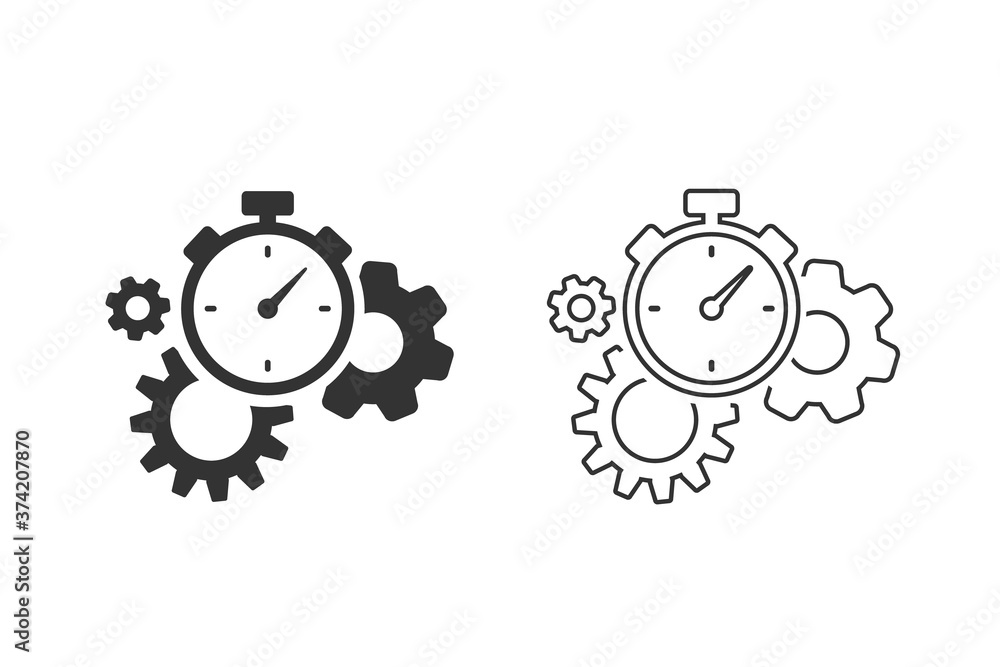 Productivity Line Icon Set on white. Vector Productivity Line Icon Set on white. Vector