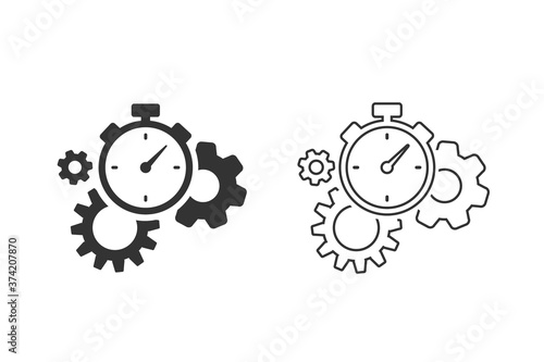 Productivity Line Icon Set on white. Vector