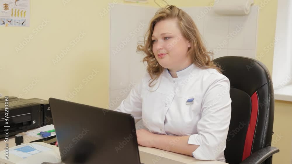 Woman doctor in the office of a private clinic. Woman doctor in the office of a private clinic.