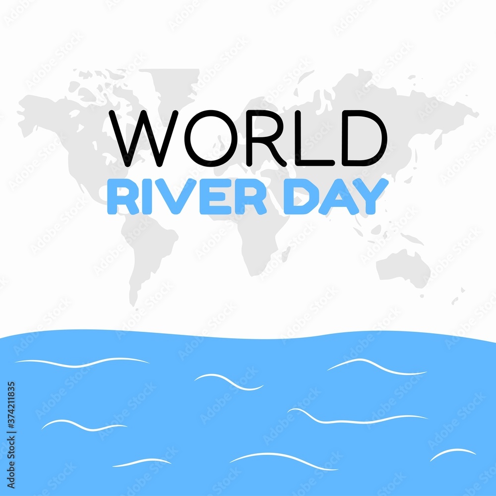 World River Day Vector Illustration World River Day Vector Illustration