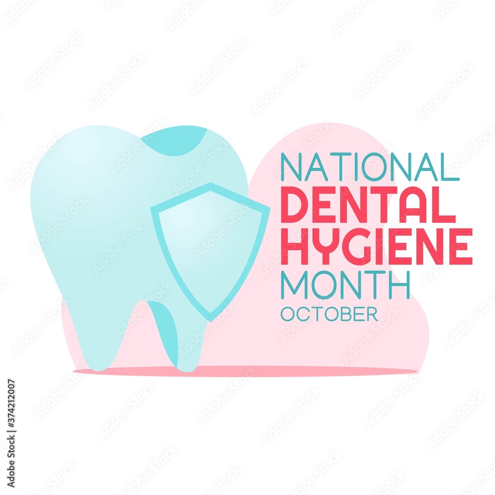 national dental hygiene month vector illustration