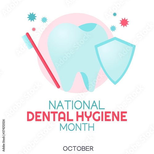 national dental hygiene month vector illustration
