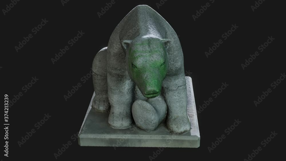 Sitting polar bear by Gertrude Fronius,1961, cg, camera orbits