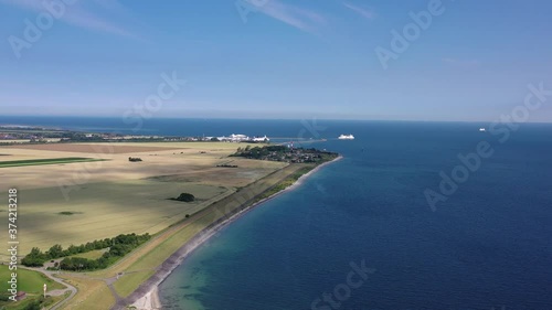 Fährhafen von Puttgarden auf der Insel Fehmarn, Baustelle für Tunnel nach Dänemark