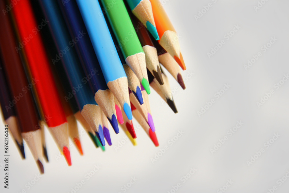 colored pencils isolated on white background colored pencils isolated on white background