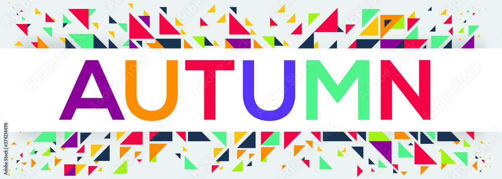 creative colorful (Autumn) text design,written in English language, vector illustration. creative colorful (Autumn) text design,written in English language, vector illustration.