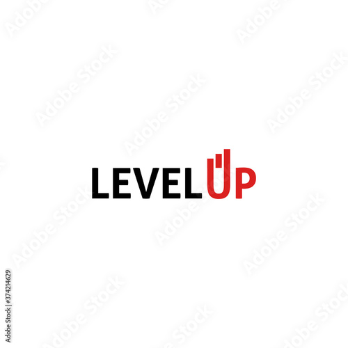 Modern Level Up Typography Logo design inspiration
